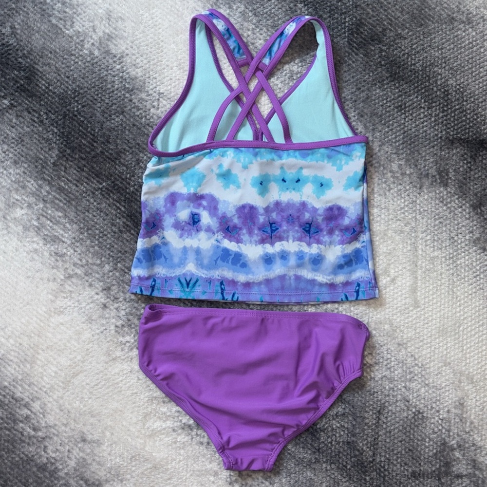 Gerry Girls Lavender 3-Piece Tankini & Shorts Swimsuit Set Size: Medium (10/12) - Picture 3 of 6